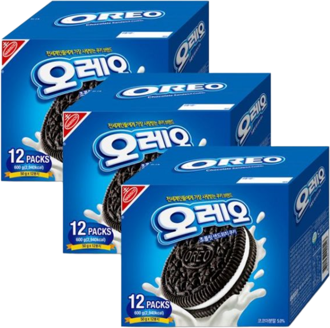 오레오 화이트크림 샌드위치 쿠키 600g X 3개