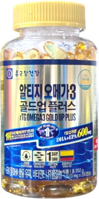 종근당 오메가3 골드업 플러스 1000mg x 200입, 1개, 200정 - 쿠팡