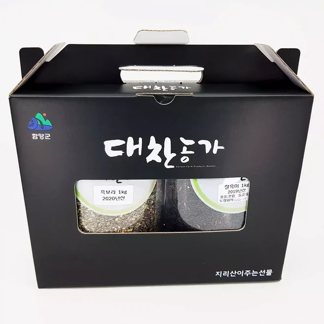 잡곡선물세트 찰흑미1kg+찰보리1kg, 1개