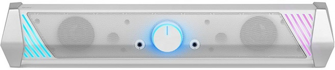 브리츠 컴퓨터 스피커 사운드바 게이밍 PC 프리미엄 RGB LED 2채널, (AS무료)Bz/SP300X SPEAKER, 화이트