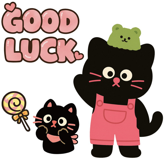 위드코코 DIY 캐리어 꾸미기 리무버블 방수 스티커 거울 유리 창문 벽 욕실 타일 부착, 1개, 굿럭고양이