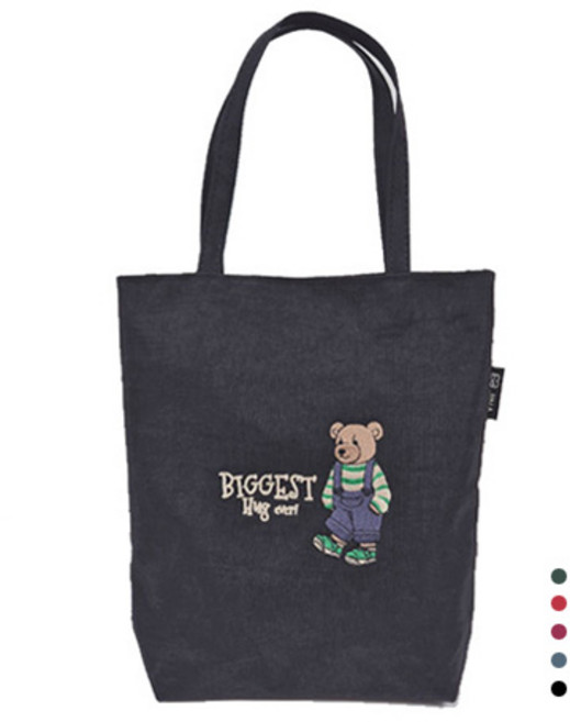 국내제작 나일론 곰돌이 미니손가방 가벼운 미니토드백