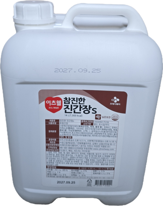 이츠웰 참진한 진간장S, 14L, 1개