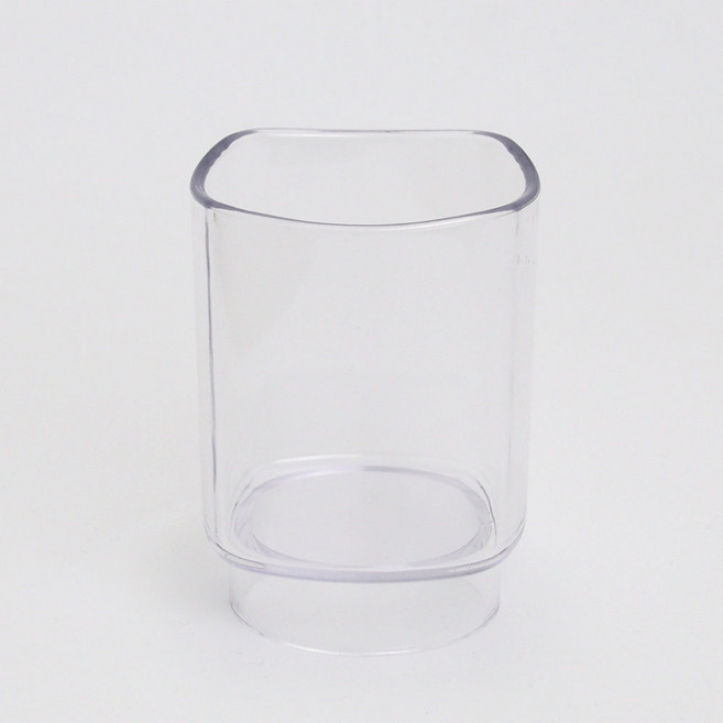 국산 투명 욕실 컵 사각 양치컵 욕실용품 욕실악세사리 칫솔컵 물컵, 1개