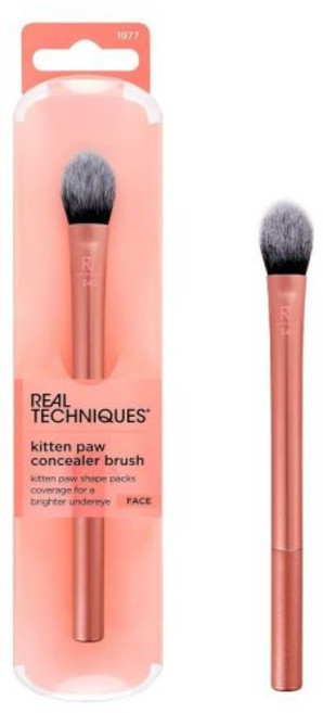 리얼 테크닉 브라이트닝 컨실러 메이크업 브러시 바이럴 키튼 발 눈 밑 은폐 불완전성 커버 다크 서클 브라이트너 RT 242 크루얼티 프리 1 카운트