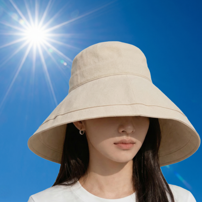 햇빛삭제 버킷햇 와이드 빅사이즈 벙거지모자