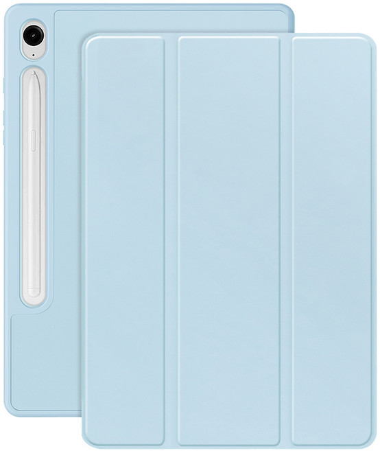 갤럭시탭S10FE 플러스 13.1 호환 S펜수납 스마트 북커버 케이스, S펜수납 케이스-소다, 1개