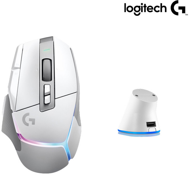 로지텍코리아 G502 X PLUS 무선 게이밍 마우스, G502 X PLUS 화이트 + 충전독2 화이트