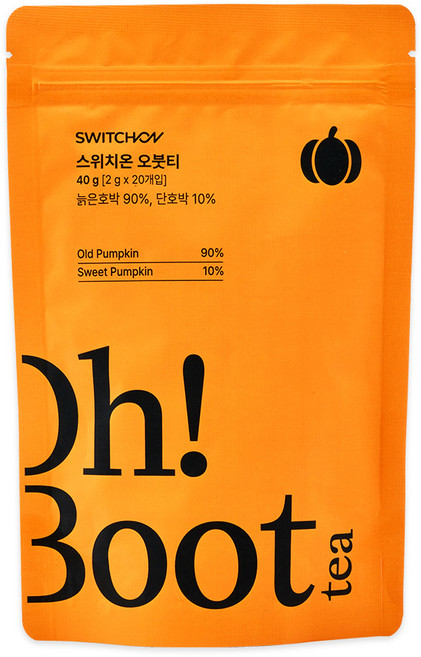 스위치온 오붓티 호박차 늙은호박 단호박 삼각티백, 1개, 20개입, 2g