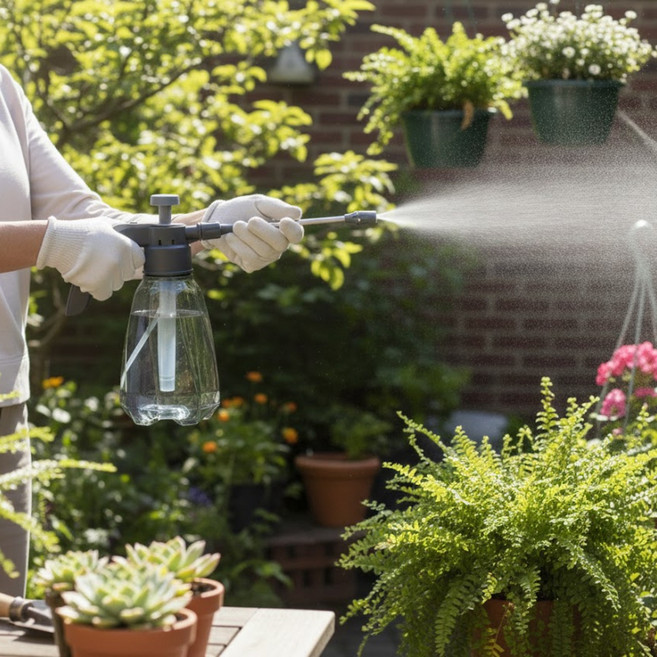 룸앤업 수압조절 원예 가드닝 압축 분무기, 그레이, 1개