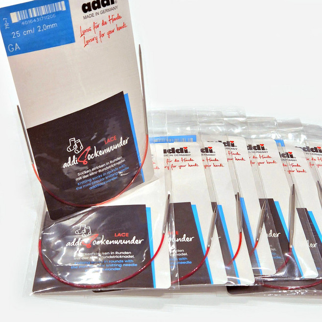 ADDI 아디 양말 레이스 줄바늘 뜨개바늘 독일산 명품 대바늘 뜨개질바늘 710-7, 25cm, 1개