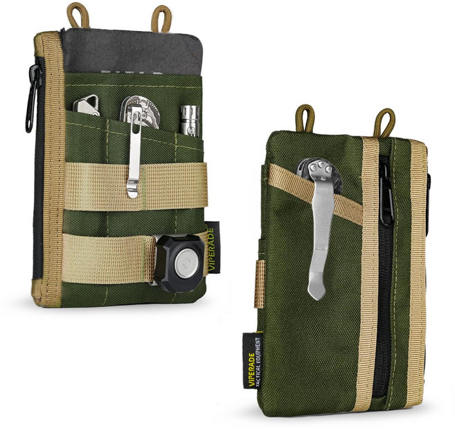 VIPERADE VE16N EDC Pouch Pocket Organizer for Men 5 EDC Pocket Pouch with 2 Zipper Pockets Slim