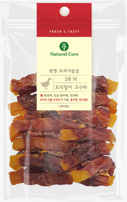 네츄럴코어 천연간식 애견식 사사미, 오리말이 고구마, 110g, 1개