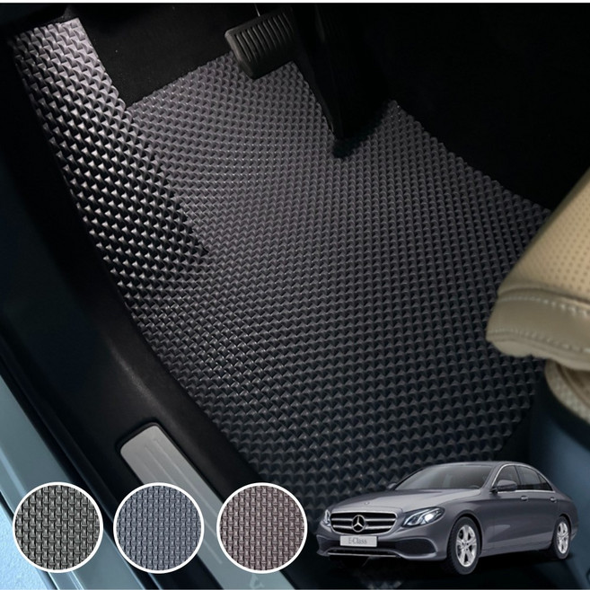 벤츠E클래스 [W213] 체인 카매트 전차종 자동차 발매트 발판 블랙 1열 운전석+조수석, 1열 엣지없음(운전석+조수석), 그레이