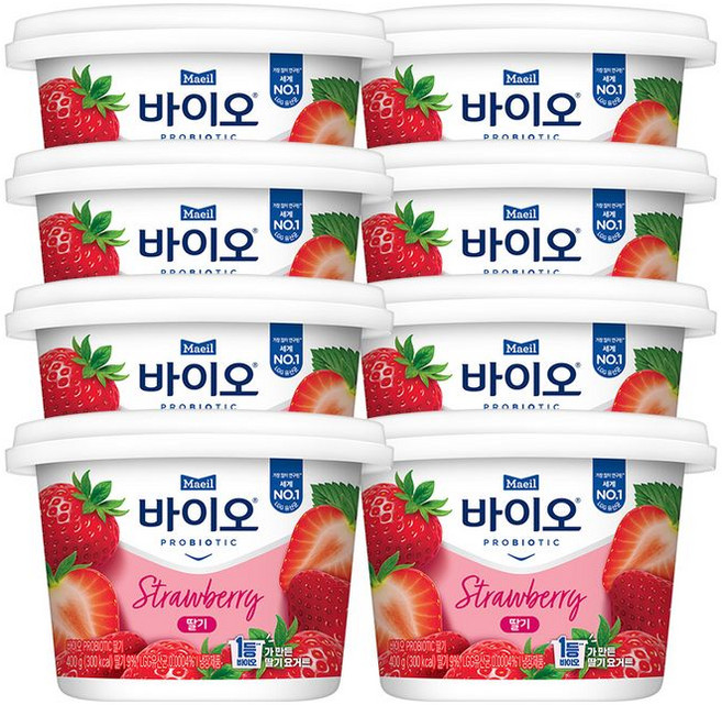 매일 바이오 PROBIOTIC 딸기 요거트, 8개, 400g