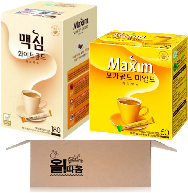 맥심 화이트골드 커피믹스 180T +맥심 모카골드 커피믹스 50T