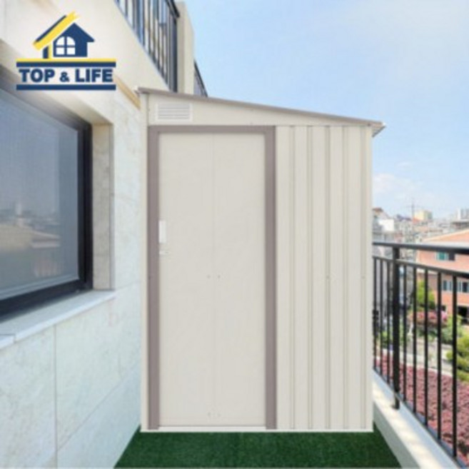 탑앤라이프 EDGE - M(엣지 - M) 베이지컬러 조립식창고/야외창고/이동식창고/농막/전원주택창고/정원창고/조립창고/창고, (고강도플라스틱데크) 제외, (솔리드방수코팅보드) 추가, (LED동작감지센서등) 제외