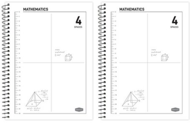 핑크풋 3000 4분할수학연습장 국어/깍두기노트, 하양색상, 2개