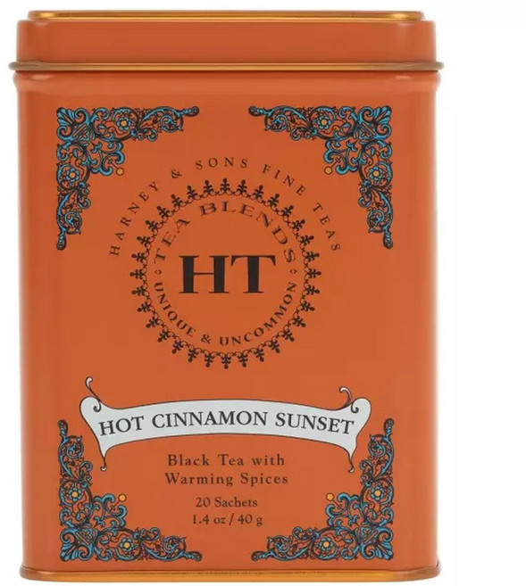 하니 앤 선즈 카페인 핫 시나몬 선셋 홍차와 오렌지 및 클로브 틴 20포 (1팩), 1개