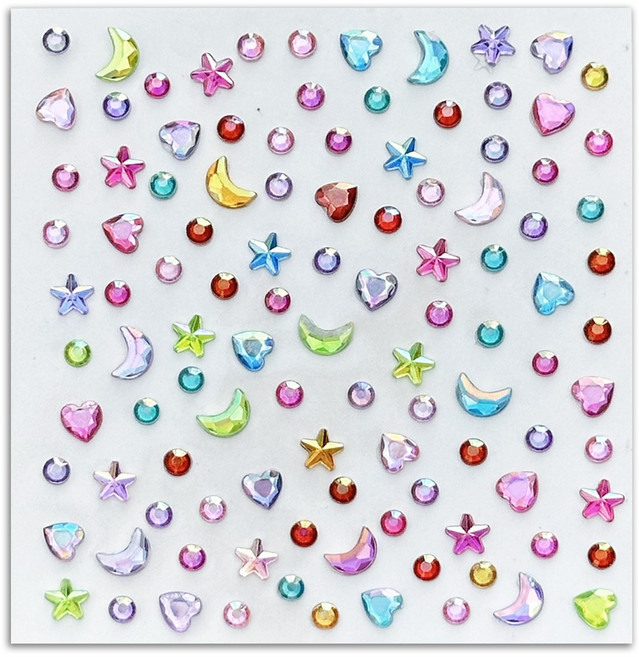 다락301 스티커 페이스 반짝이 페스티벌 파티 워터밤 메이크업 큐빅 얼굴스티커, 1개, 06 화려한별빛달빛