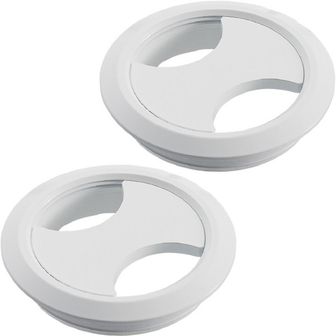 무드체인지 고급 전선캡 책상 홀 타공, 백색, 2개