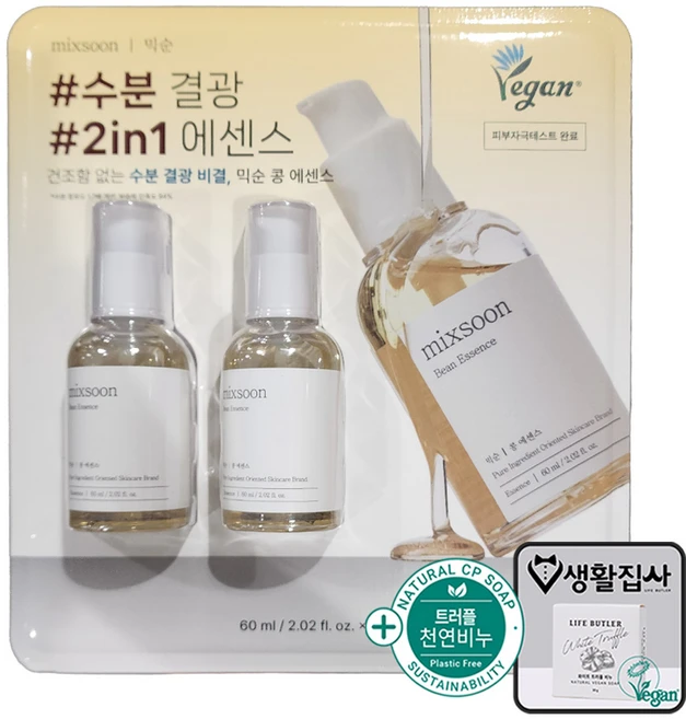 믹순 콩 에센스 세트구성 + 천연비누 코스트코, 1개, 120ml - 쿠팡