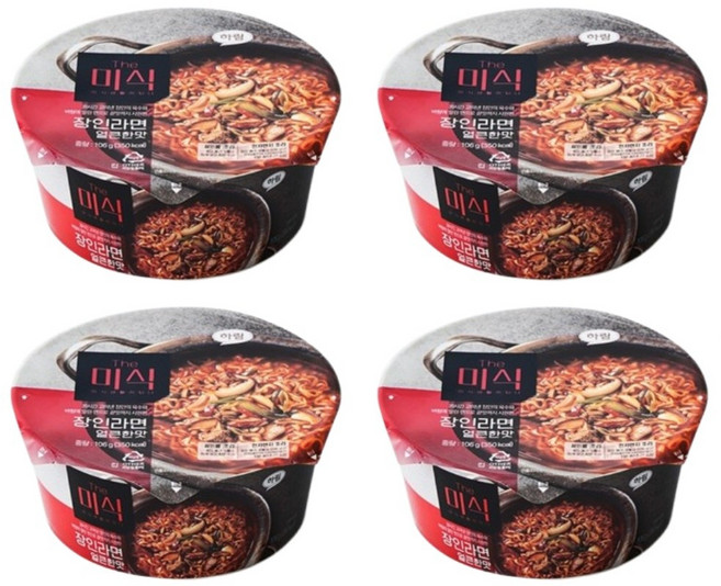 하림 더미식 장인라면 얼큰한맛컵 106G, 4개
