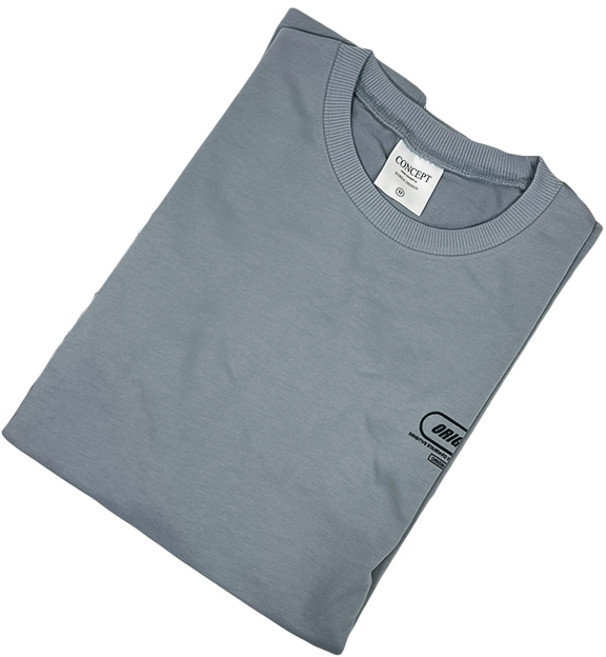 BT3 五分袖短袖落肩T ORIGINAL 細絨棉 情侶裝 MT99, 灰藍,XL
