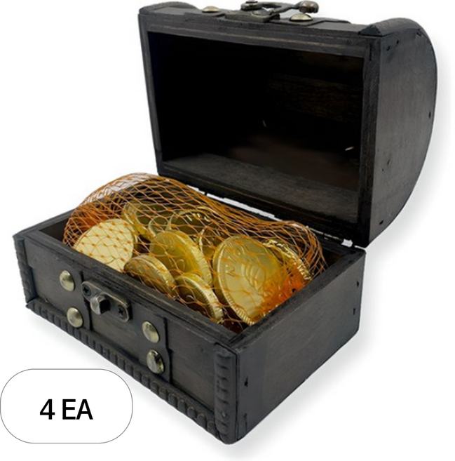 스틴랜드 행운의 보물함 금화 초콜릿, 153g, 4개