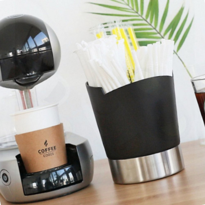 카페 매장용 스트로우 디스펜서 위생적 보관 베이커리 소품함, 상세페이지 참조, 1개