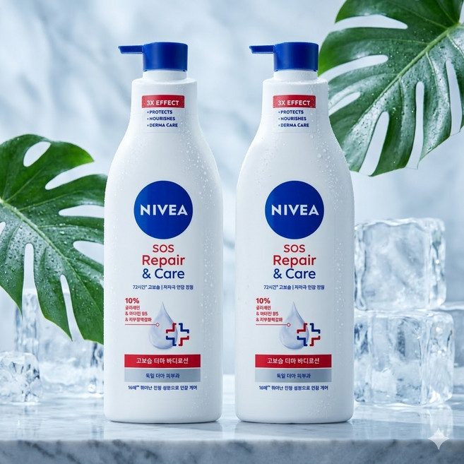 [니베아] SOS 리페어 앤 케어 바디로션 400ml 2개, 400g