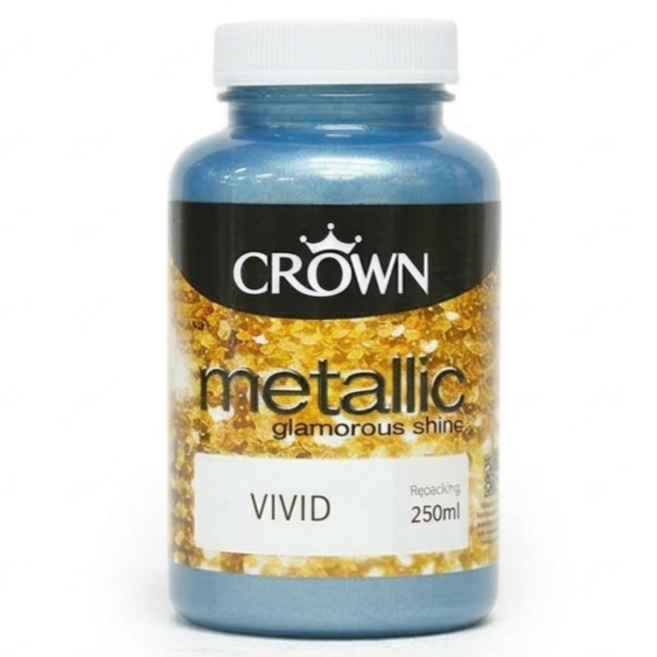 크라운 메탈릭 반짝이 수성 페인트 (무광) 250ml, 1. VIVID, 1개