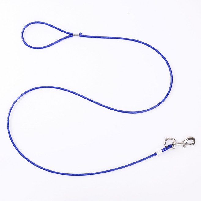제이제이펫 반려견 와이어 개줄 리드줄 3mm 5mm 6mm 8mm 개목줄 코팅 칼라 와야줄, 파랑, 1개