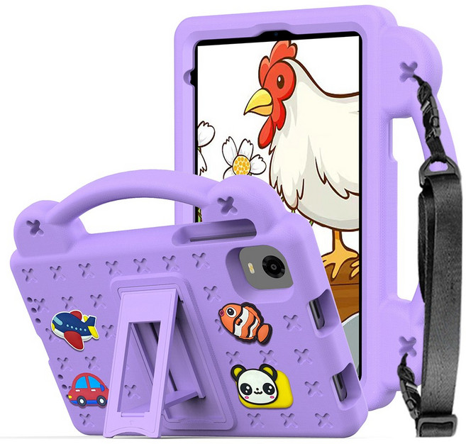 스냅케이스 ALLDOCUBE iPlay 50 / 60 Mini Pro 애니멀비츠 에바폼 케이스 어깨끈 포함, 퍼플, 1개