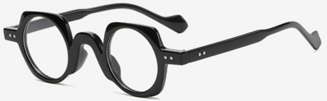 티큐글라스 유니크 레트로 남녀공용 다각형 뿔테 안경테 F240