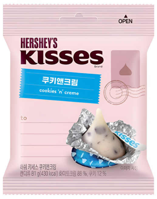 허쉬 키세스봉 쿠키앤크림, 81g, 6개