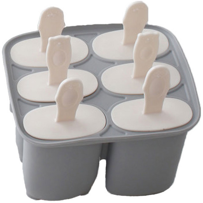 유일코리아 국산 파스텔 실리콘 샤베트 몰드 6구, 라이트그레이(1P), 1세트