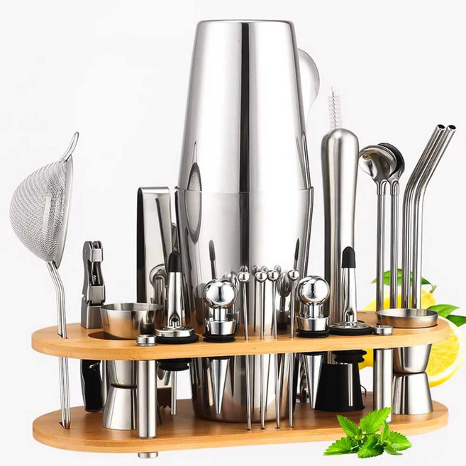 낙원굿즈 칵테일 쉐이커 바 조주기능사 바텐더 세트, 1개, 보스턴 세트 아크릴 거치대