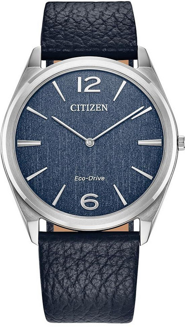 Citizen 유니 Eco-Drive 드레스 클래식 에코 시계 그레이 가죽 스트랩 및 그레이 다이얼 클래식 에코