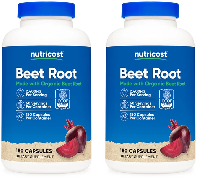 Nutricost 비트 뿌리 추출 2400mg (정당 800mg) Beet Root, 2개, 180정, 180정 - 쿠팡