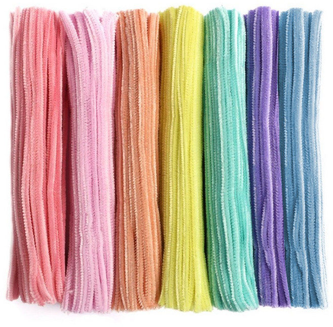 파스텔 컬러 철사 모루 재료 100p, 파스텔 컬러 믹스 7컬러, 1세트