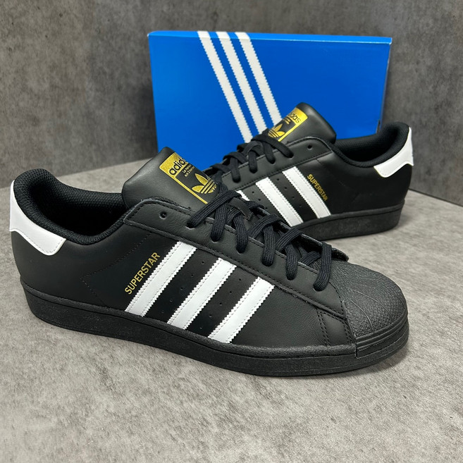 국내매장판 아디다스 슈퍼스타 검흰 J 블랙화이트 운동화