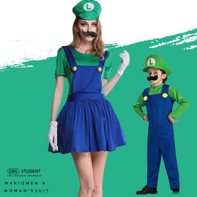 마리오코스튬 의상(루이지) 아동 성인 할로윈 파티복