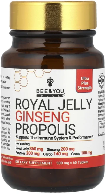 Bee & You 로열젤리 인삼 프로폴리스 60정, BeeYou 로열젤리 인삼 프로폴리스 60정, 1개 - 쿠팡