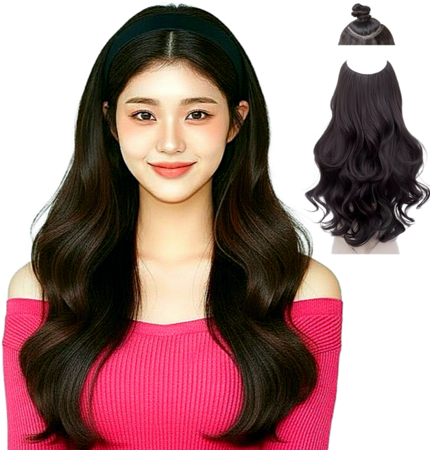 디올드 헤어맛집 완판템 레이어드컷 봉고데기 CS컬 헤어피스, 1개, 내추럴블랙