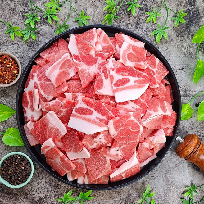 미국산 돼지 목전지 전지 목살 왕목살 제육볶음 구이용 수육용, 5cm절단(보쌈수육용), 1개, 5kg