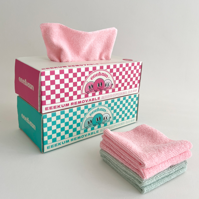 이끔 극세사 타올 행주 뽑아쓰는 세차 다용도 핑크 20개입, 1개