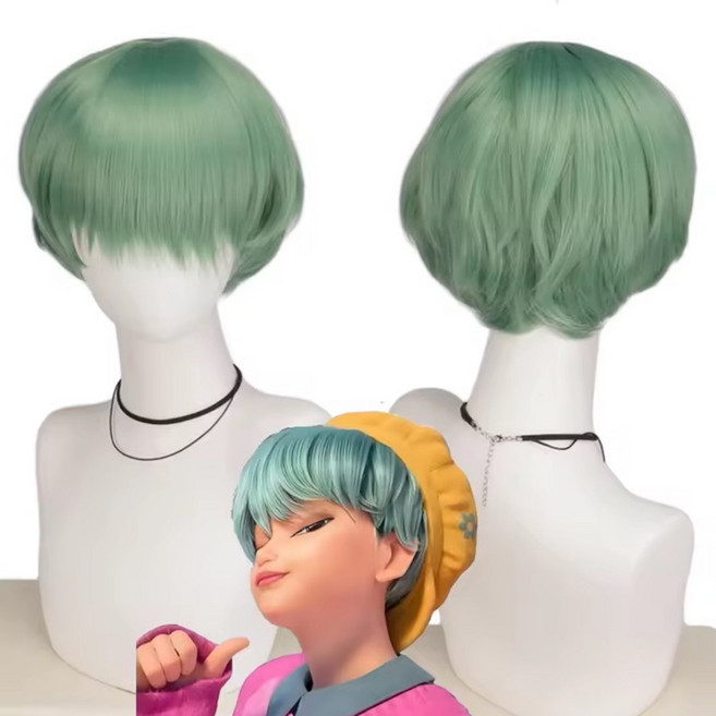 케이팝 데몬 헌터스 사자보이즈 베이비 코스튬 코스프레 헤어 머리