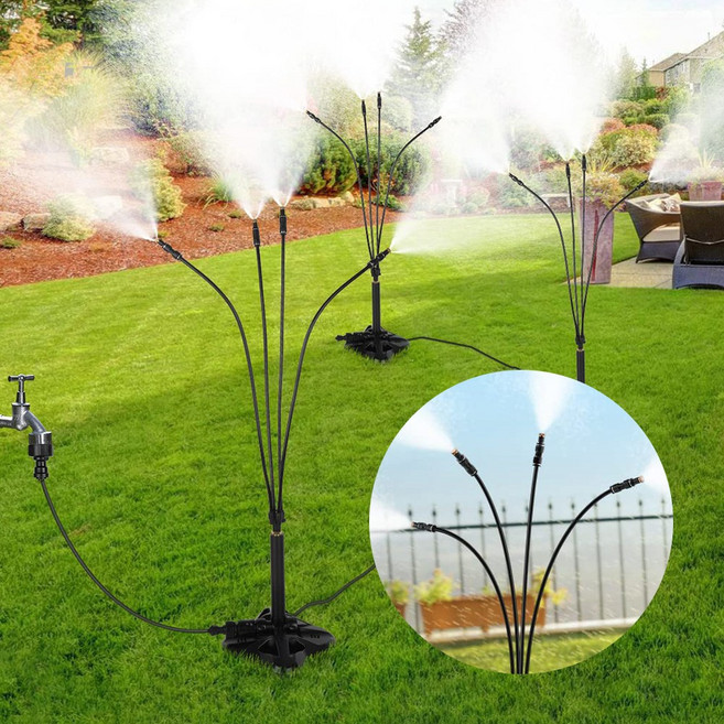 HK sell 클링 스탠드 썬베드 스프링클러 자유 조절 미스트 V1 A세트, 안개분사, 4세트