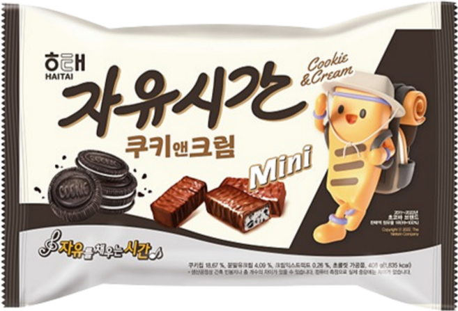 해태 자유시간 미니 쿠키앤크림(+쥬시망고 2개증정), 400g, 1개